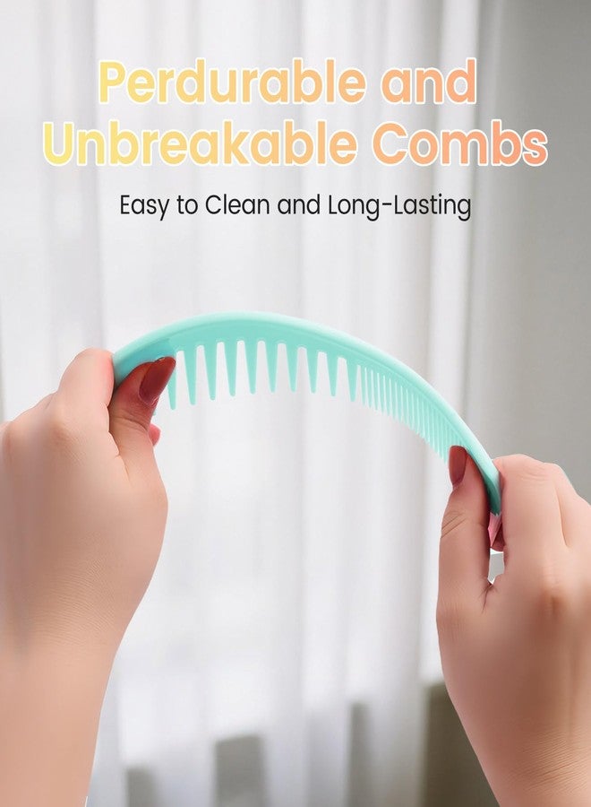 EHBELIF 6PCS Professional Hair Comb Set for Women & Men Rat Tail, Wide & Fine Tooth Combs for Curly Hair, Braiding, Barber Styling, Cutting & Parting (Green) - Image 5