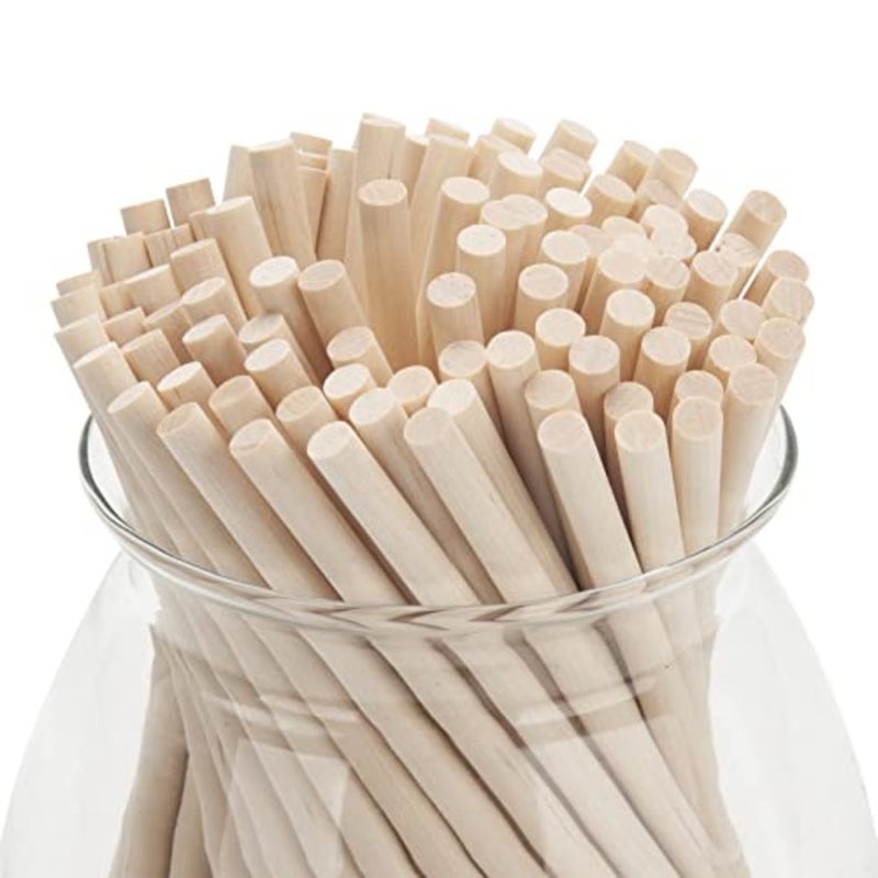 Wood Dowels Wooden Dowel Rods, 100PCS 1/4 x 6 Round Wooden Sticks for Arts and Crafts, Small Unfinished Hardwood Sticks for DIYers Crafting, Cake Support, Lollipop, Photo Booth Props, Home Decor - Image 4