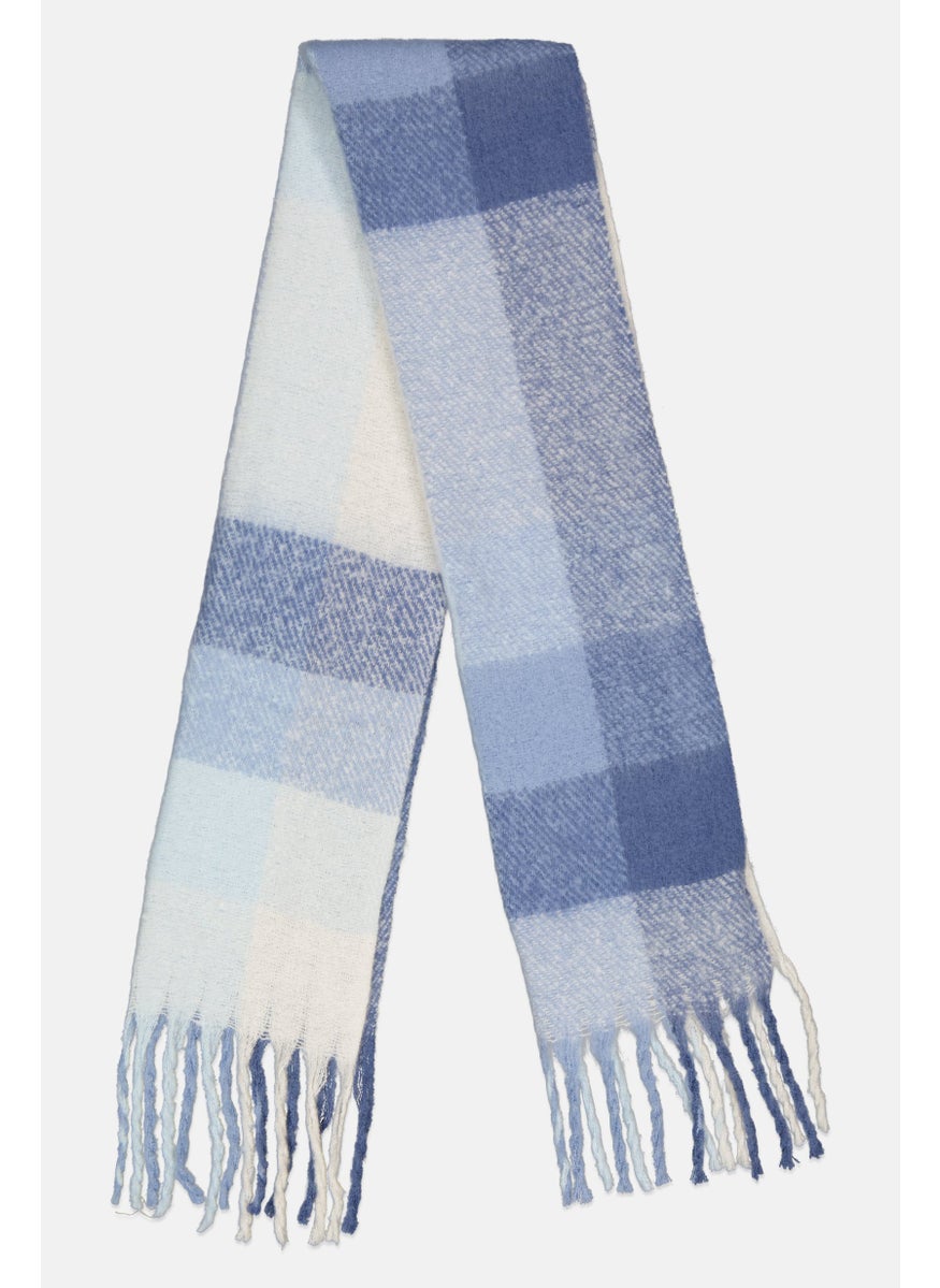 London Fog Women Textured Scarf 190 x 74 cm, Blue  - Image 1
