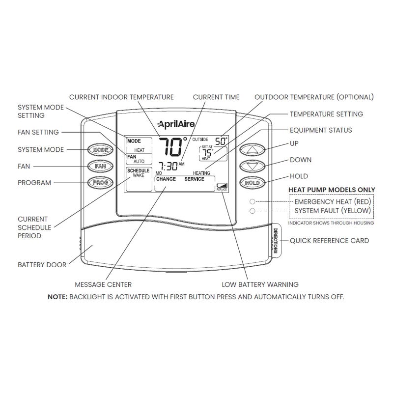 Aprilaire 8466 Heat Pump Thermostat - Image 3