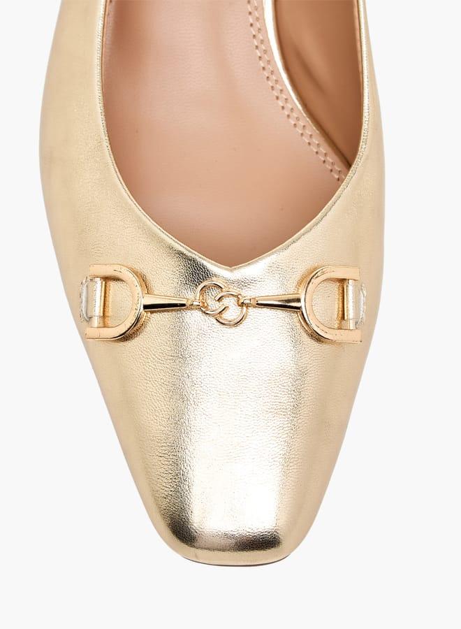 سيليست حذاء نسائي بكعب عريض وحزام معدني - Image 4