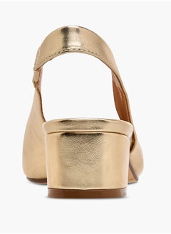 Celeste Women's Solid Slingback Shoes with Block Heels and Metal Accent  - Image 5
