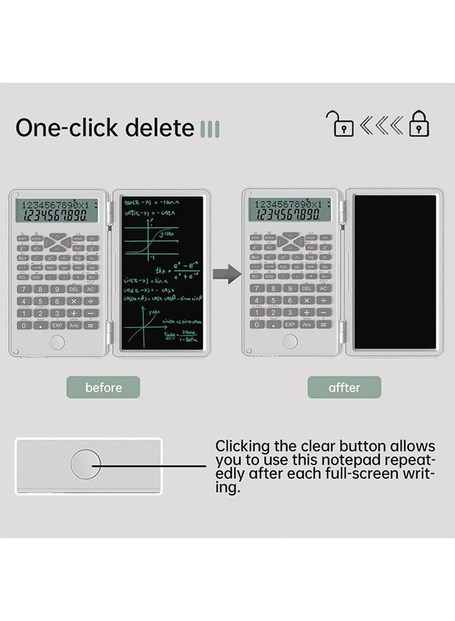 سَهْل تِك آلة حاسبة علمية احترافية مع لوحة كتابة LCD قابلة للمسح - حاسبة مالية مكتبية للاستخدام في المنزل والمدرسة والمكتب والأعمال (أبيض) - Image 5