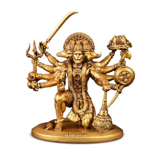 Artarium Panchmukhi Hanuman Idol for Car Dashboard & Home Decor, Bajrangbali Murti Pavan Putra Sankat Mochan Hanuman Statue Showpiece for Puja Room, Mandir, Office Table, and Gift Purpose (3.5 Inch) - Image 1