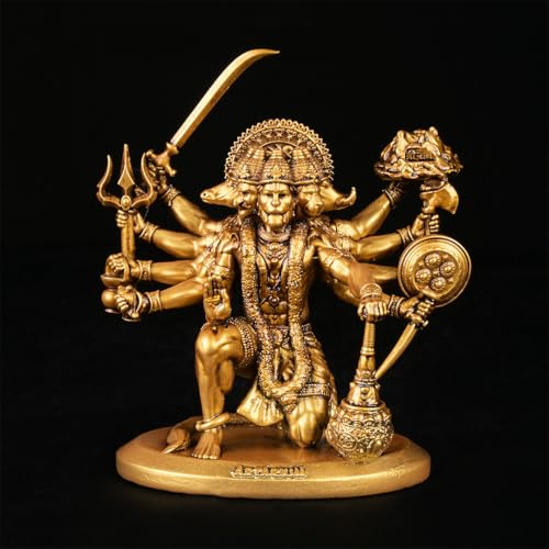 Artarium Panchmukhi Hanuman Idol for Car Dashboard & Home Decor, Bajrangbali Murti Pavan Putra Sankat Mochan Hanuman Statue Showpiece for Puja Room, Mandir, Office Table, and Gift Purpose (3.5 Inch) - Image 3