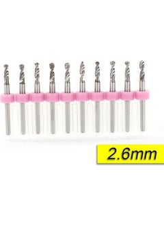 Profi̇sher Pcb Micro Carbide Cnc Drill Bit Set of 10 2.60 mm Tungsten 18 Shank