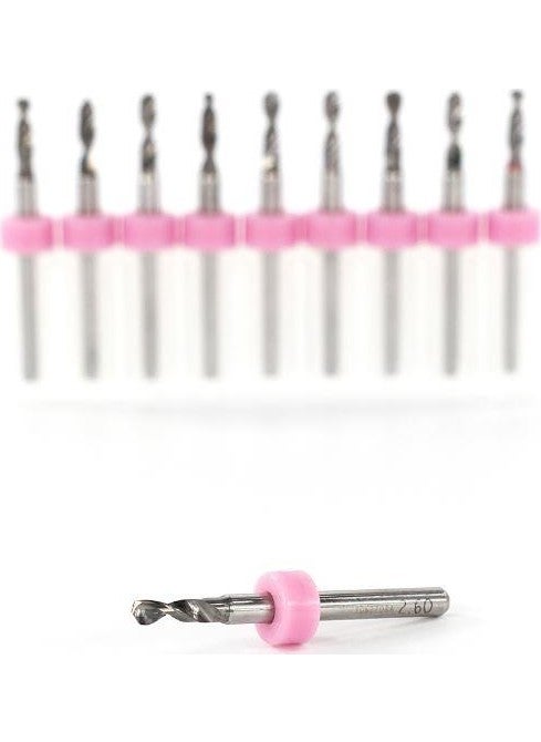 Profisher - Profi̇sher Pcb Micro Carbide Cnc Drill Bit Set of 10 2.60 mm Tungsten 18 Shank - Image 1