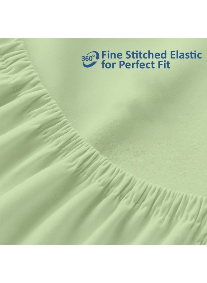 FAYET 4-Piece Queen Size Disposable Bedding Set, Soft Breathable Travel Sheets with Quilt Cover & Pillowcases, Lightweight Hygienic Bed Set for Hotels, Camping & Trips (Green) - Image 4