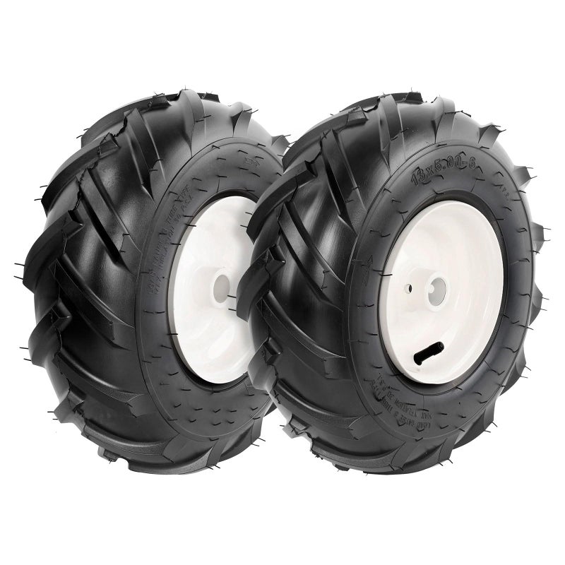 HQPASFY 13x5.00-6" Tiller Tire and Wheel (3/4" Axle Size), 3-1/8" Centered Hub, Compatible with Craftsman & Troy-Bilt Tiller Tractor, Tillers, and Snowblower Tire Replacement Tires - Image 1