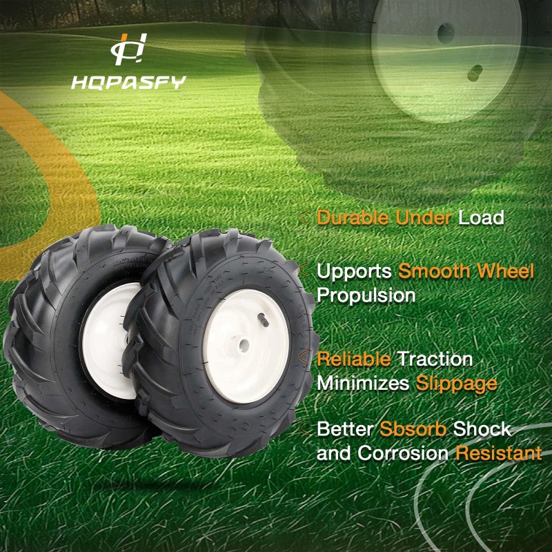 HQPASFY 13x5.00-6" Tiller Tire and Wheel (3/4" Axle Size), 3-1/8" Centered Hub, Compatible with Craftsman & Troy-Bilt Tiller Tractor, Tillers, and Snowblower Tire Replacement Tires - Image 4