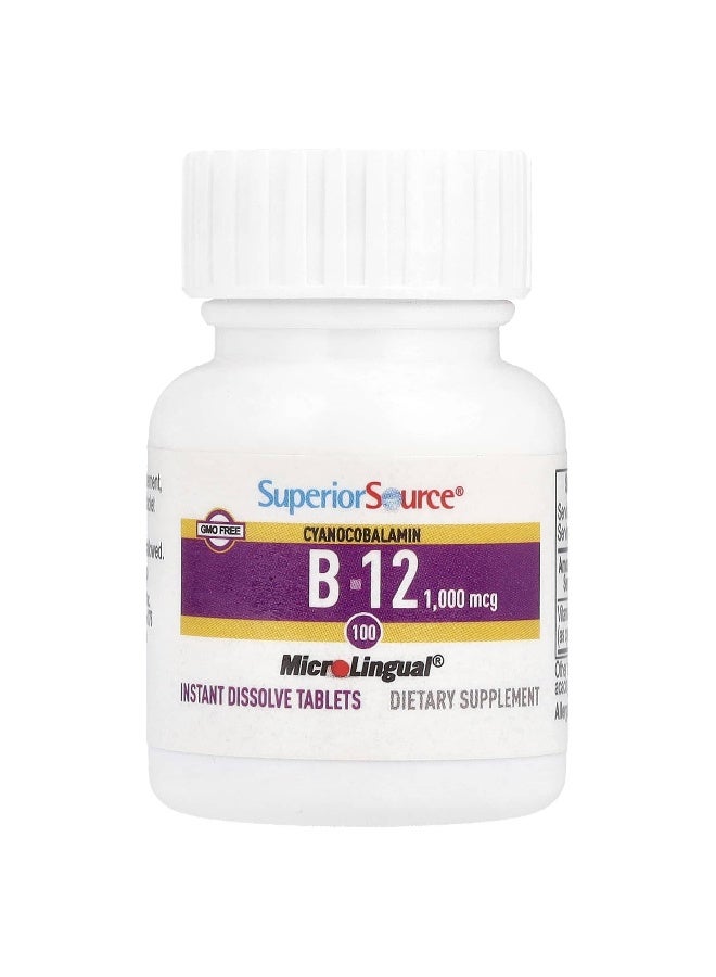 Superior Source, Cyanocobalamin B12, 1,000 mcg, 100 MicroLingual® Instant Dissolve Tablets - Image 3