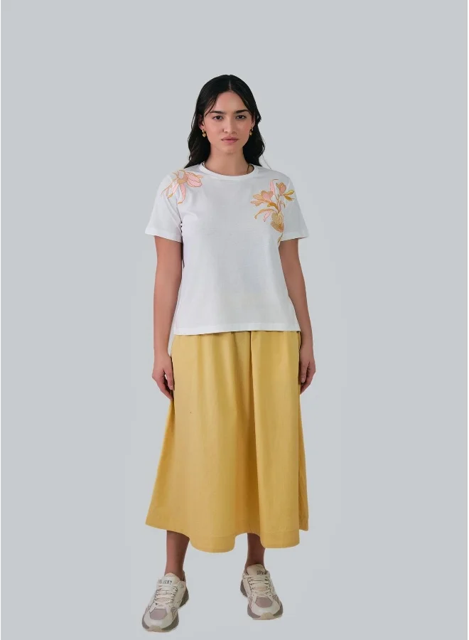 غانت Regular Fit Magnolia Embroidery T-Shirt