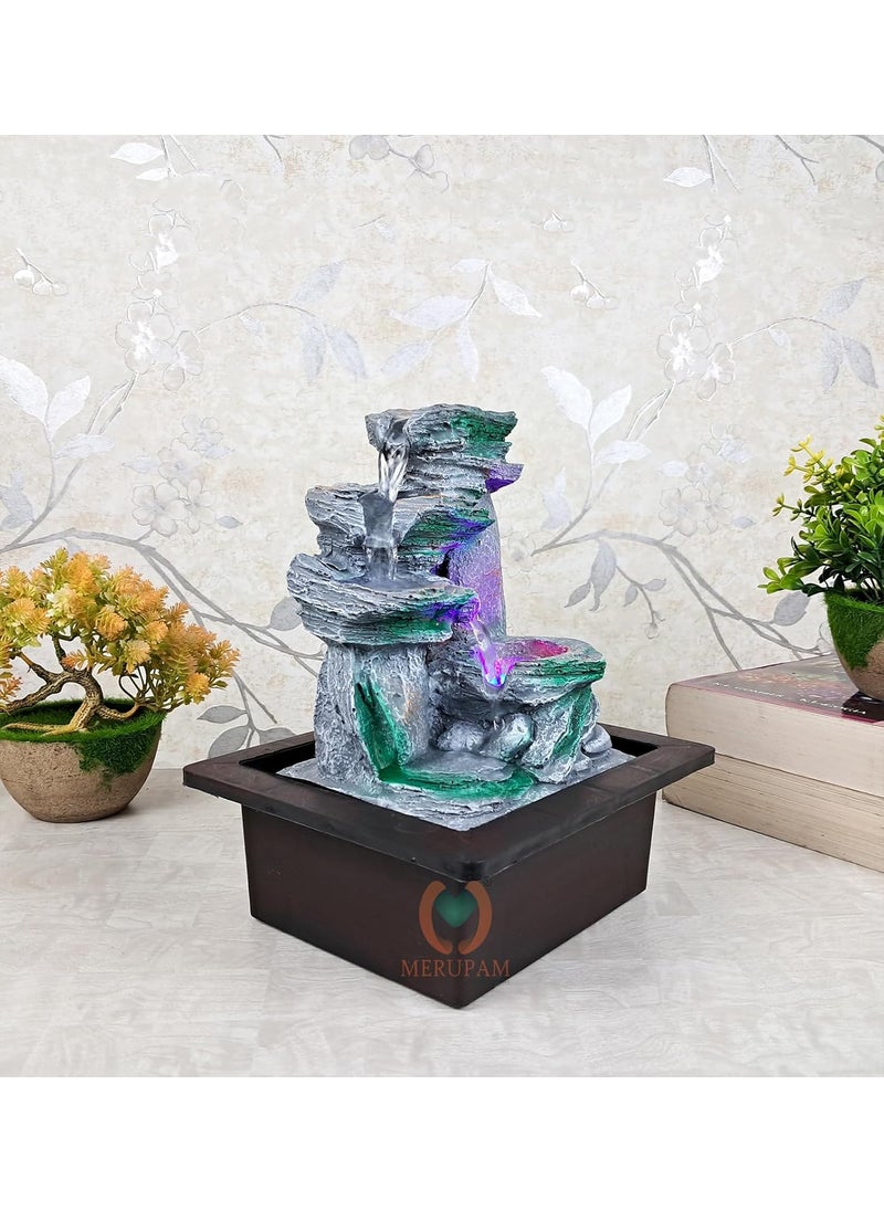MERUPAM MERUPAM Stone Tabletop Waterfall Fountain Meditation Relaxing Indoor Decoration Zen Fountain for Home Office Bedroom Decoration  - Image 2