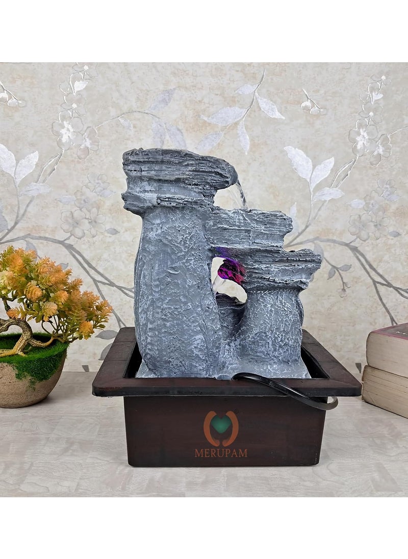 MERUPAM MERUPAM Stone Tabletop Waterfall Fountain Meditation Relaxing Indoor Decoration Zen Fountain for Home Office Bedroom Decoration  - Image 4
