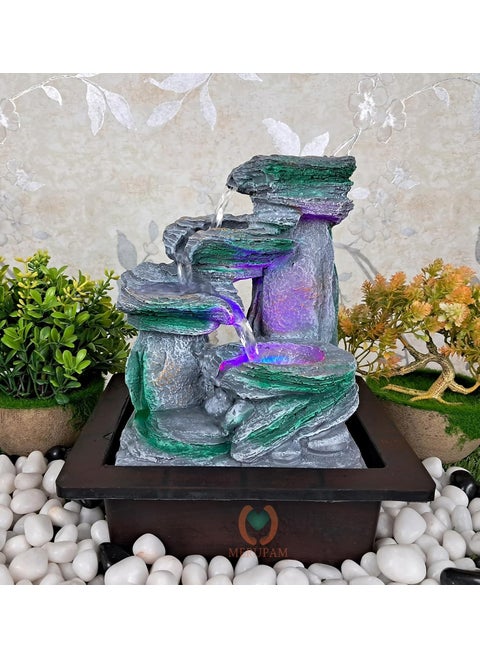 MERUPAM Stone Tabletop Waterfall Fountain Meditation Relaxing Indoor Decoration Zen Fountain for Home Office Bedroom Decoration