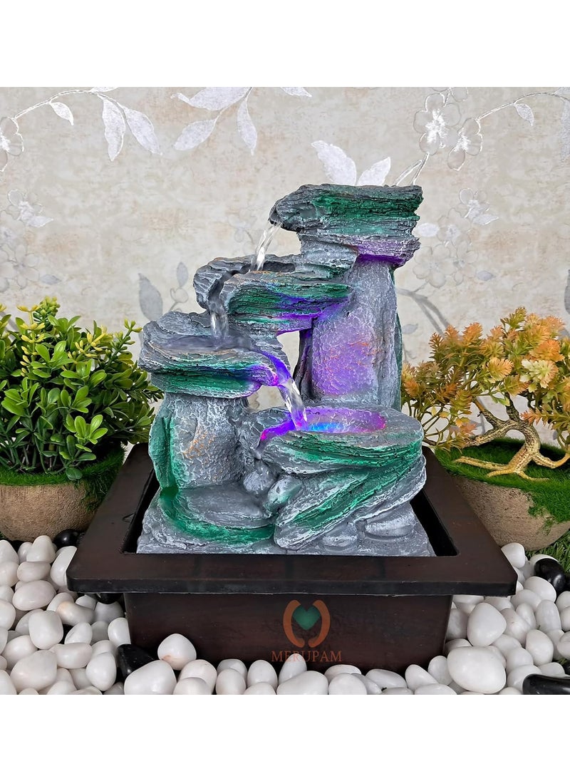 MERUPAM MERUPAM Stone Tabletop Waterfall Fountain Meditation Relaxing Indoor Decoration Zen Fountain for Home Office Bedroom Decoration  - Image 1