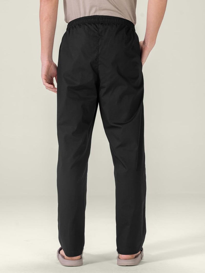 DAMENSCH Relaxed Fit Premium Cotton Casual Style|Dual Pockets|Ultra light| Breathable Microfibre Waistband|Anti-Bacterial|Stretchable, Soft Comfortable| Lounge Pyjamas For Men - Cape Black - M - Image 5