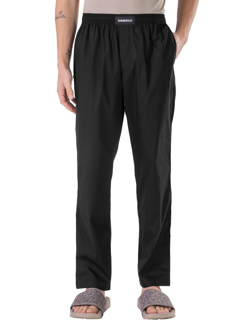 DAMENSCH Relaxed Fit Premium Cotton Casual Style|Dual Pockets|Ultra light| Breathable Microfibre Waistband|Anti-Bacterial|Stretchable, Soft Comfortable| Lounge Pyjamas For Men - Cape Black - M - Image 1