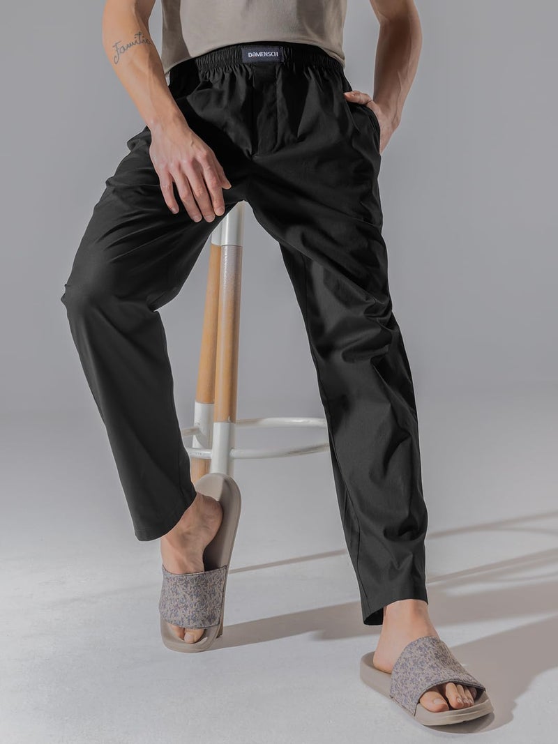 DAMENSCH Relaxed Fit Premium Cotton Casual Style|Dual Pockets|Ultra light| Breathable Microfibre Waistband|Anti-Bacterial|Stretchable, Soft Comfortable| Lounge Pyjamas For Men - Cape Black - M - Image 3