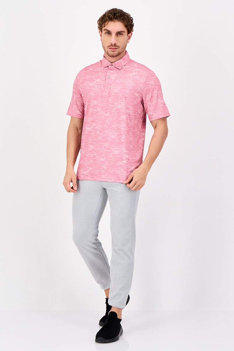 Greg Norman Men Sportswear Fit Short Sleeve Outdoor Polo Shirts, Pink - Image 4