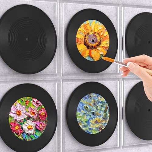 Facmogu 6PCS 12 Inch Blank Vinyl Records Fake Record Vintage Decoration Faux Blank Vinyl Records for Wall Aesthetic Retro Record for Music Party Home Studio Room Display Decor DIY Project - Image 3
