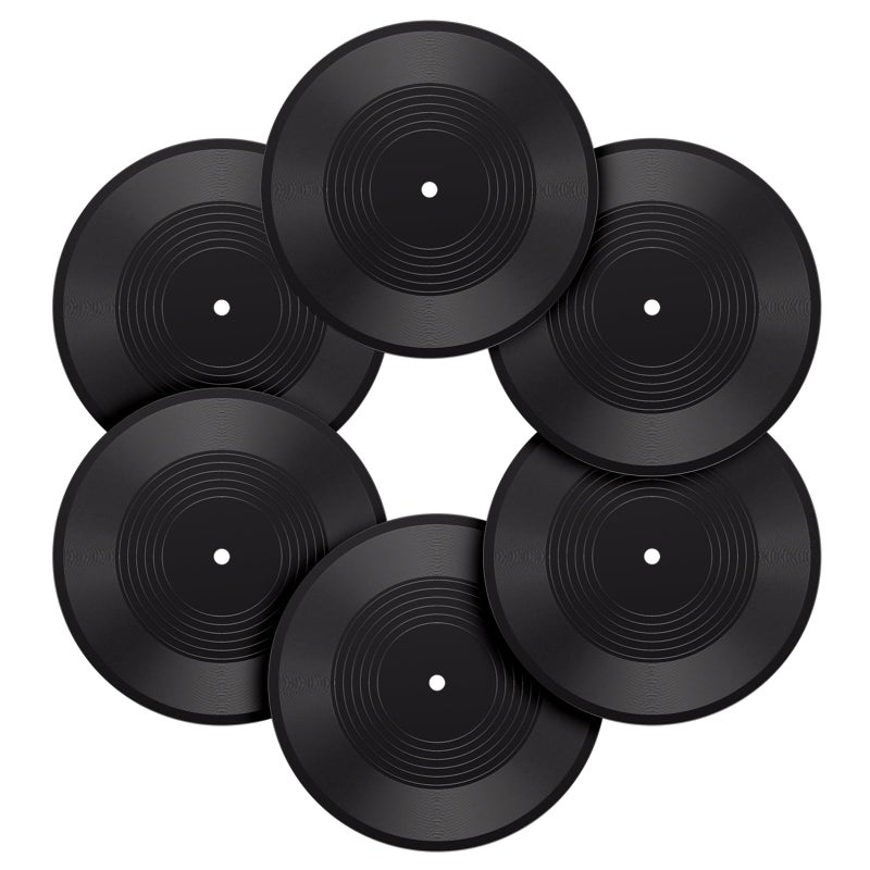 Facmogu 6PCS 12 Inch Blank Vinyl Records Fake Record Vintage Decoration Faux Blank Vinyl Records for Wall Aesthetic Retro Record for Music Party Home Studio Room Display Decor DIY Project - Image 2