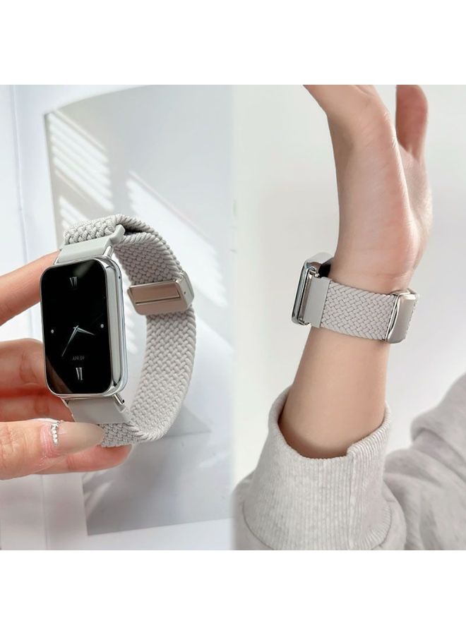 سوار معصم Huawei Fit3 Strap FIT مضفر Watchfit2 بإبزيم مغناطيسي أنيق - اللون: ينطبق على الجيل huawei Fit3 - أبيض لؤلؤي - Image 3