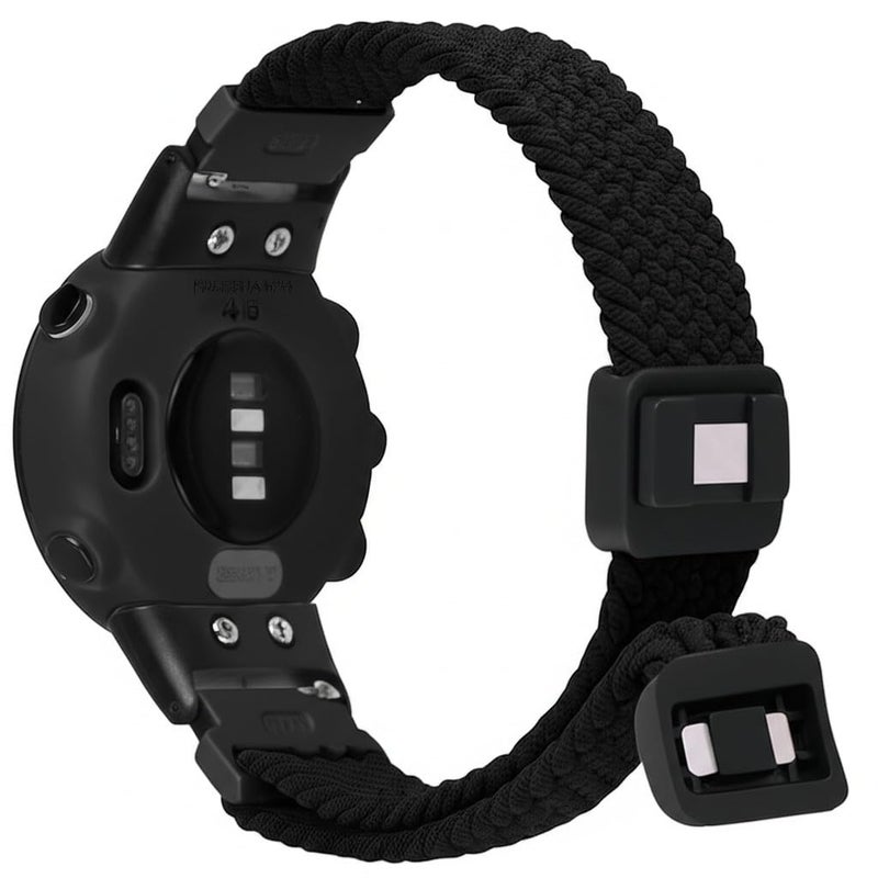 C2D JOY Braided Nylon Strap Compatible with Garmin Forerunner 45/45(S) Replacement Watchband Magnetic Sport Nylon band,Medium(4.3-8.0inch) Black - Image 1