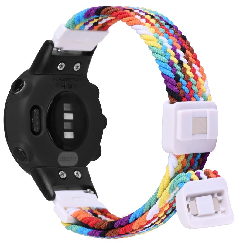 C2D JOY Braided Nylon Strap Compatible with Garmin Forerunner 45/45(S) Replacement Watchband Magnetic Sport Nylon band,Medium(4.3-8.0inch) Black - Image 3