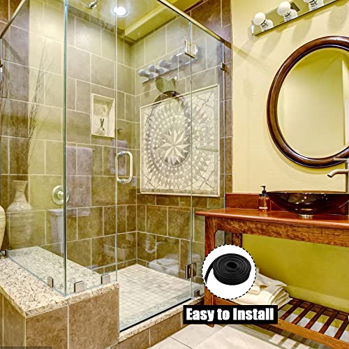 Tinsky Shower Bottom Waterproof Door Rubber Sweep Trim Black Seal for Home Bathroom, 108 x 13/16 x 5/32 Inch Tee Insert Shape - Image 3