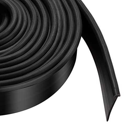 Tinsky Shower Bottom Waterproof Door Rubber Sweep Trim Black Seal for Home Bathroom, 108 x 13/16 x 5/32 Inch Tee Insert Shape - Image 1