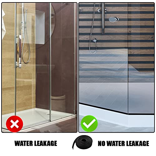 Tinsky Shower Bottom Waterproof Door Rubber Sweep Trim Black Seal for Home Bathroom, 108 x 13/16 x 5/32 Inch Tee Insert Shape - Image 4