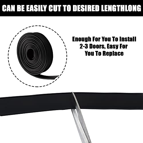 Tinsky Shower Bottom Waterproof Door Rubber Sweep Trim Black Seal for Home Bathroom, 108 x 13/16 x 5/32 Inch Tee Insert Shape - Image 5