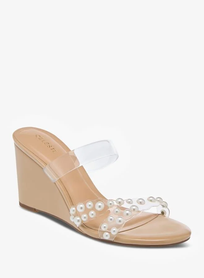 Celeste Womens Wedge Sandals With Slip On Closure