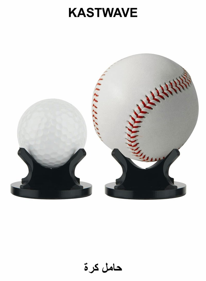 كاست ويف حامل كرات صغير من الأكريليك، رف عرض كرات رياضية، حامل عرض كرات البيسبول، حامل عرض كرات مع قطعتين من وسادات المطاط غير القابلة للانزلاق - Image 1