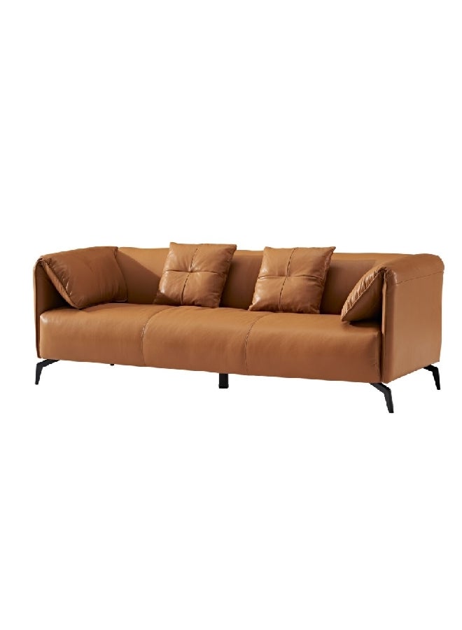 Micasa 3-Seater Elegant and Modern Design Leather Sofa Brown 72 x 86 x 207 cm ZM866 - Image 1