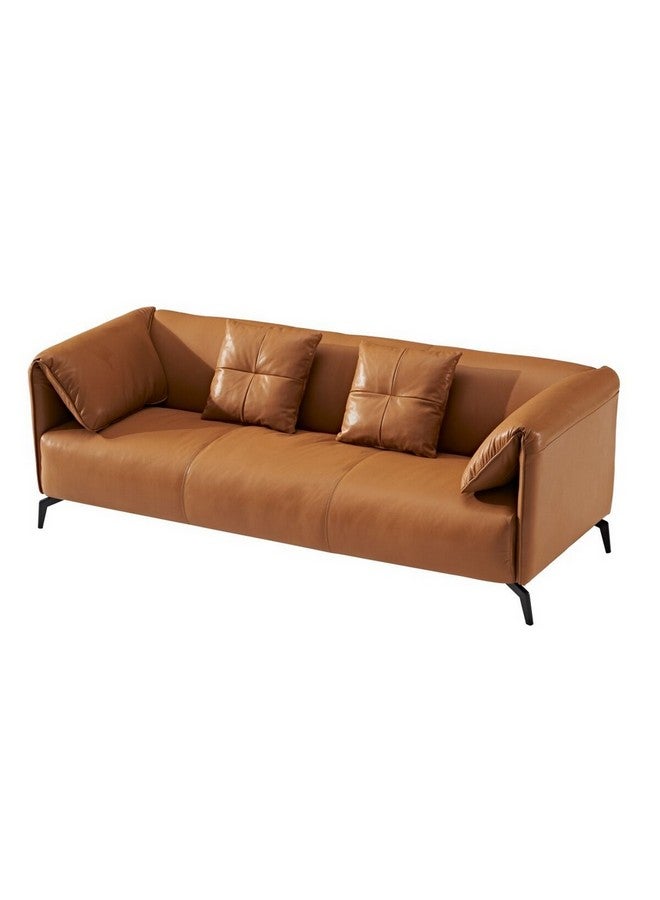 Micasa 3-Seater Elegant and Modern Design Top Grain Leather Sofa Brown 72 x 86 x 207 cm ZM866 - Image 4