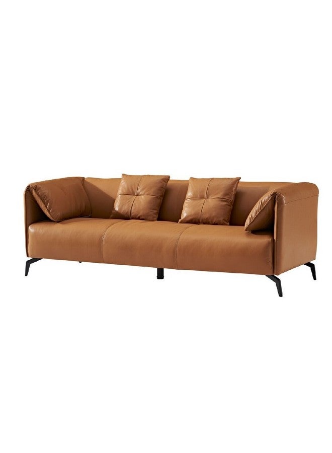 Micasa 3-Seater Elegant and Modern Design Top Grain Leather Sofa Brown 72 x 86 x 207 cm ZM866 - Image 1