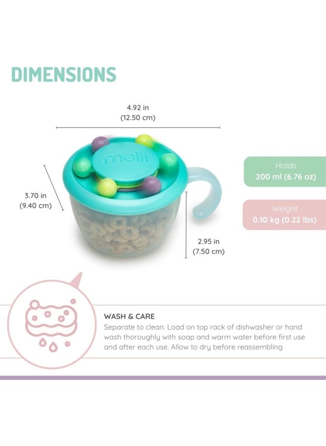 melii - Snack Container - Safe, Spill-Proof, and Playful Food Storage with Educational Beads for Babies, Toddlers, and Kids - BPA-Free & Versatile Snacking Solution - Image 1