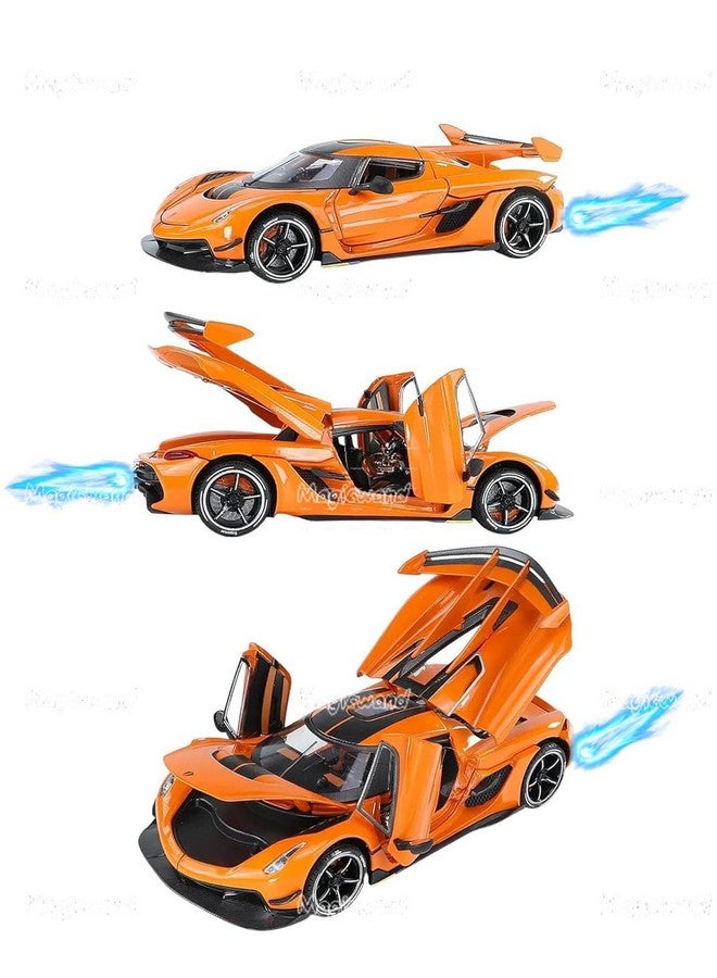 Magicwand【Random Color Die-Cast 1:24 Scale Koenigsegg Jesko【Box Packed】 with 4 Openable Doors Working Steering,Lights & Music,with Smoke Function【Pack of 1】 - Image 1