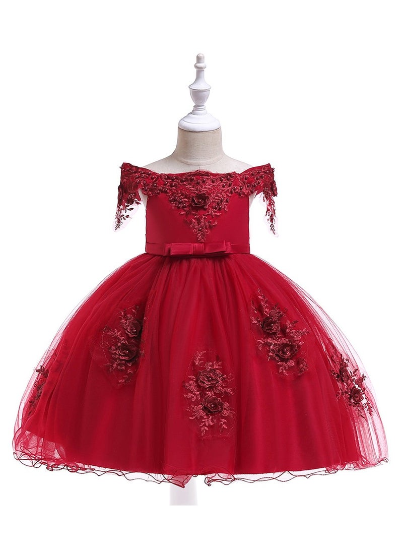 Beaded Flower Detailed Princess Dress - Image 1