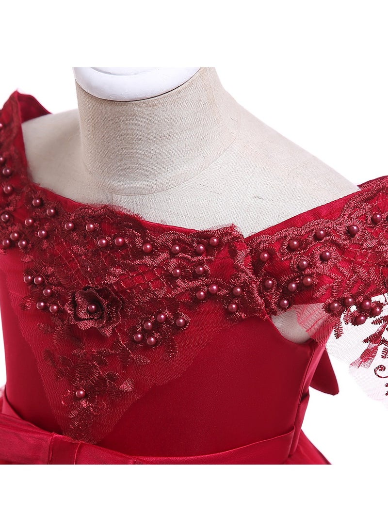 Beaded Flower Detailed Princess Dress - Image 4
