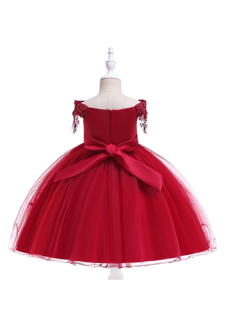 Beaded Flower Detailed Princess Dress - Image 3