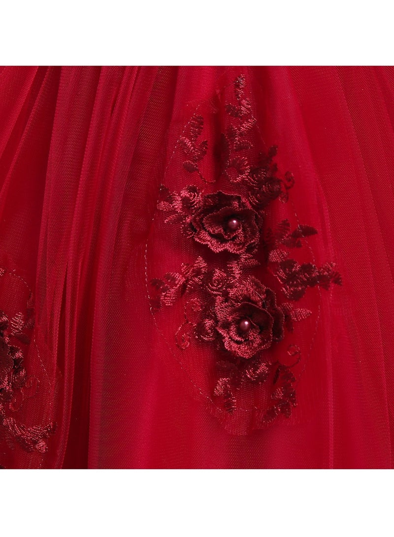 Beaded Flower Detailed Princess Dress - Image 5