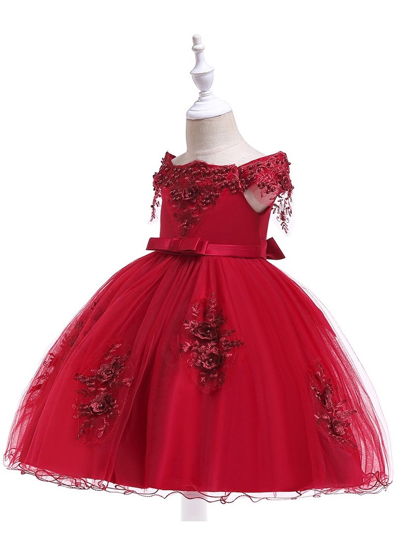 Beaded Flower Detailed Princess Dress - Image 2