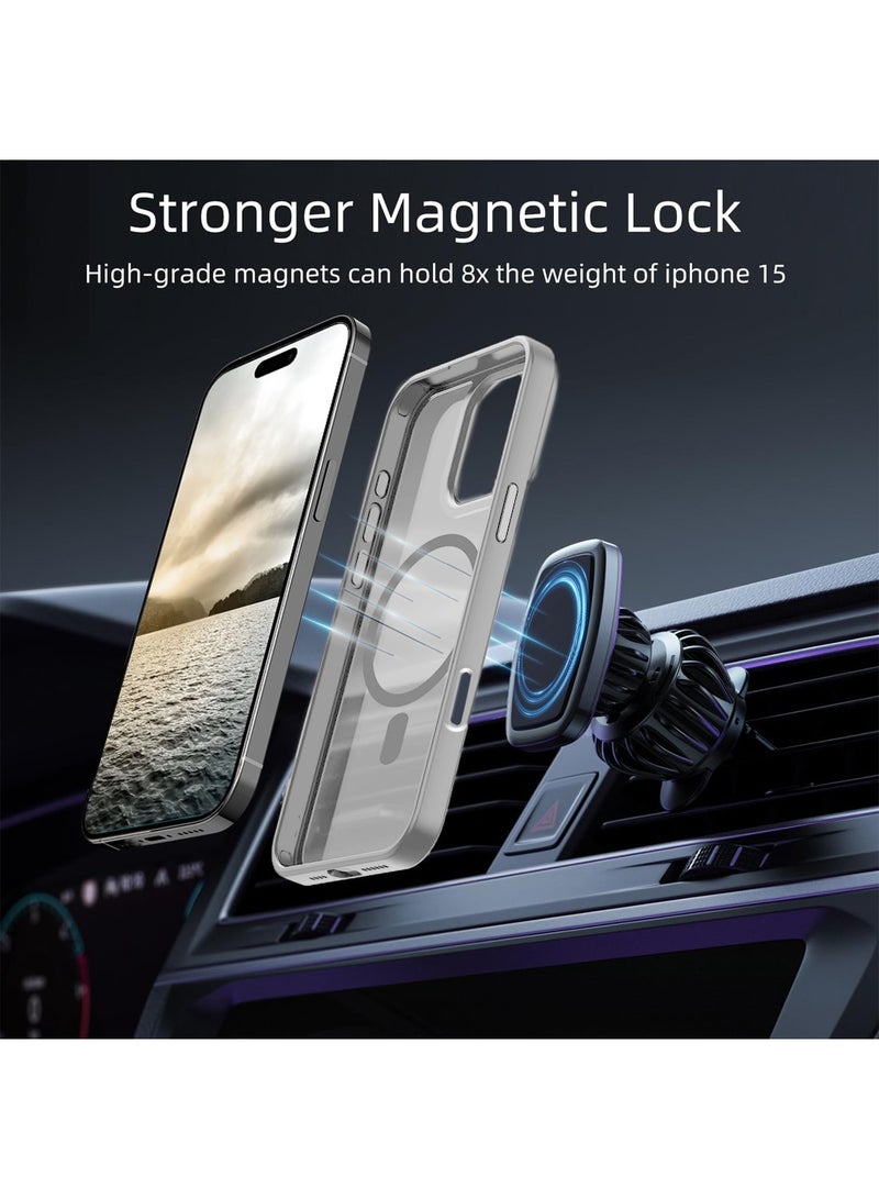 Wtech Apple iPhone 16 Plus 2024 Hard Silicone Hybrid Translucent Slim Stylish Magnetic Magsafe Case Cover - Grey - Image 3