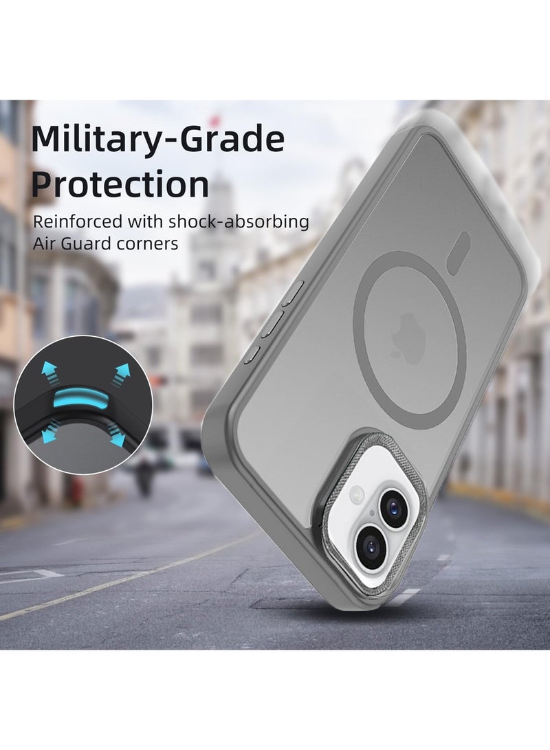 Wtech Apple iPhone 16 Plus 2024 Hard Silicone Hybrid Translucent Slim Stylish Magnetic Magsafe Case Cover - Grey - Image 4