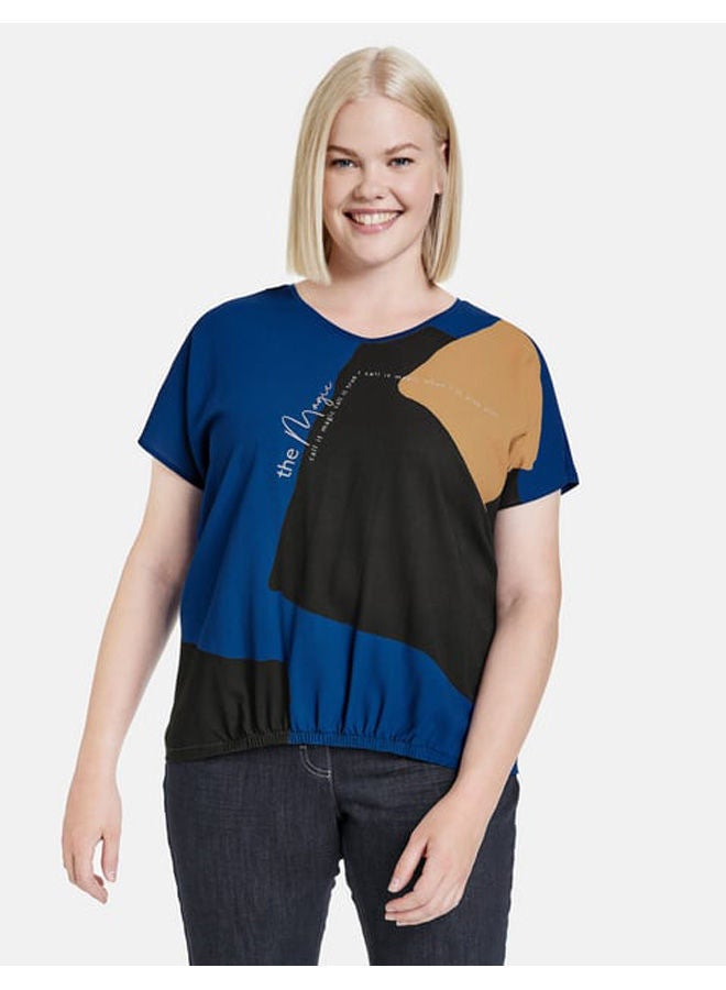 GERRY WEBER Short sleeve top in a mix of materials  - Image 1