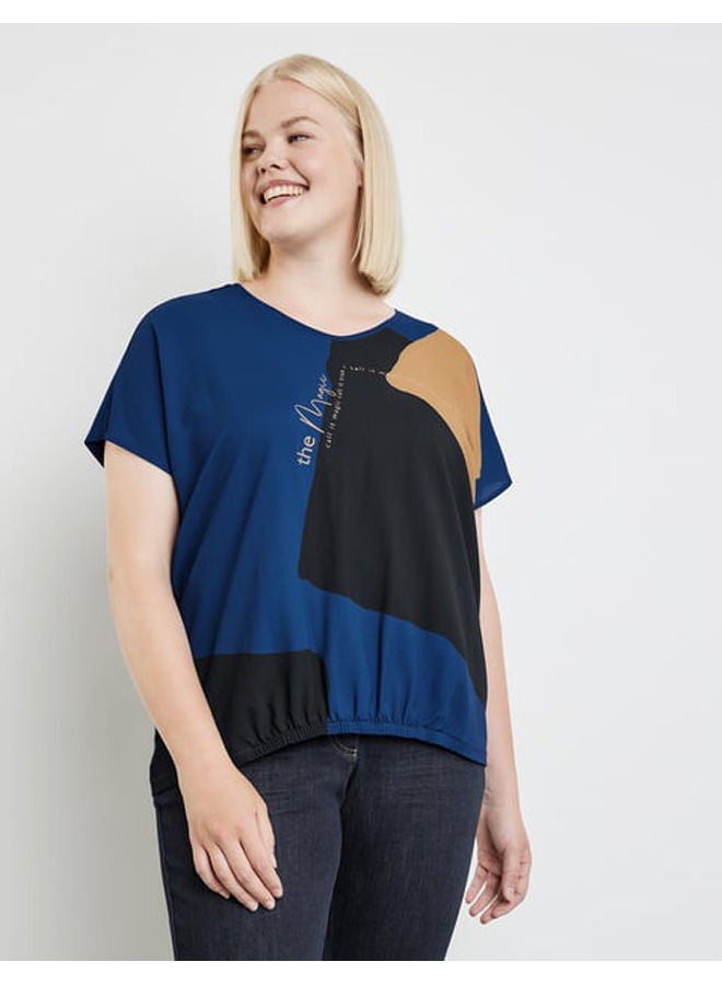 GERRY WEBER Short sleeve top in a mix of materials  - Image 2