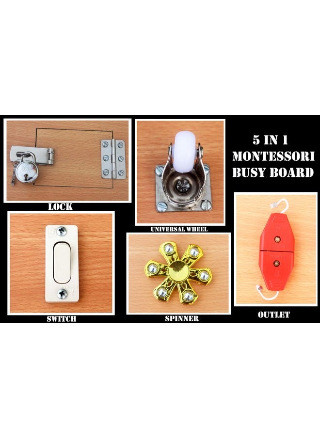 HomeCute Homecute Montessori Busy Board for Toddlers, Toys for Early Learning & and Develop Basic Skills, Educational Sensory Board Travel Toys for Airplane or Car for Kids (Small)  - Image 2